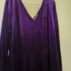 Elegant Purple Long Sleeve Dress